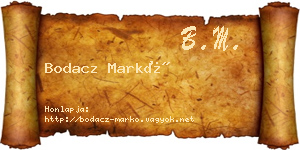 Bodacz Markó névjegykártya